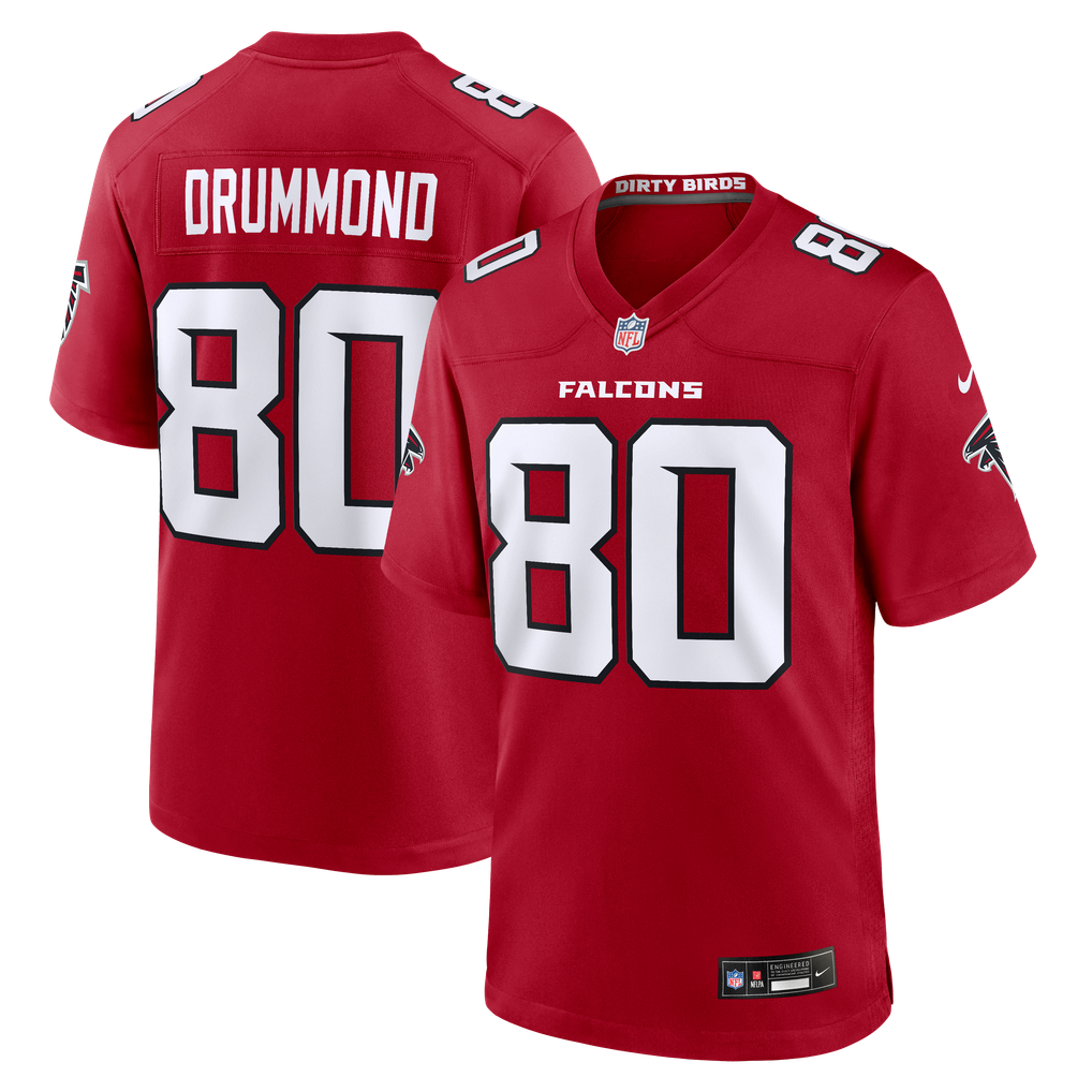 Men's Atlanta Falcons Dylan Drummond Red Team Game Jersey
