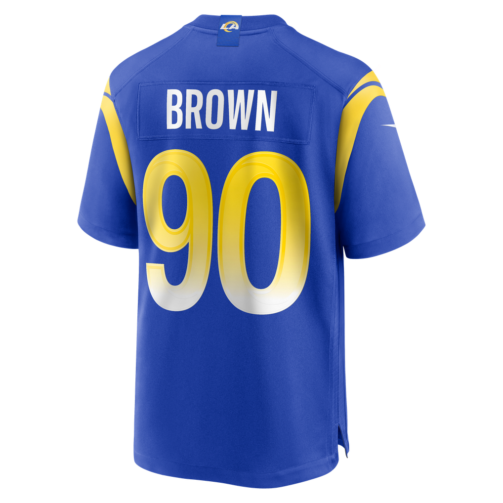 Men's Los Angeles Rams Earnest Brown IV Royal Team Game Jersey
