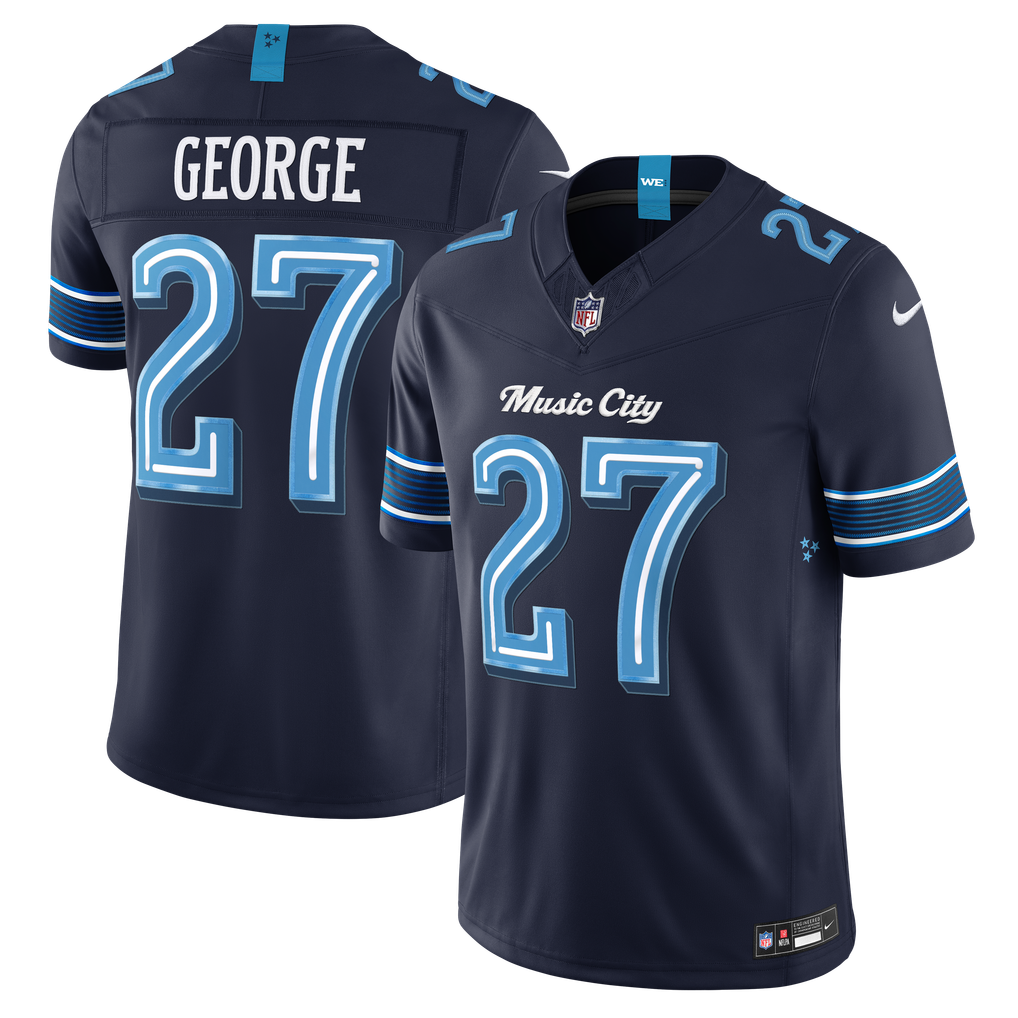 Men's Tennessee Titans Eddie George Navy 2026 Rivalries Collection Stitched Limited Jersey