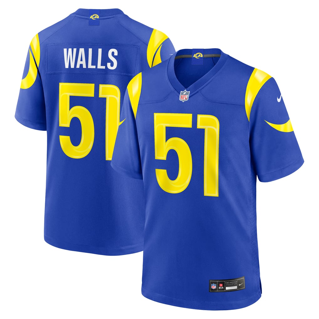 Men's Los Angeles Rams Eddie Walls III Royal Game Jersey