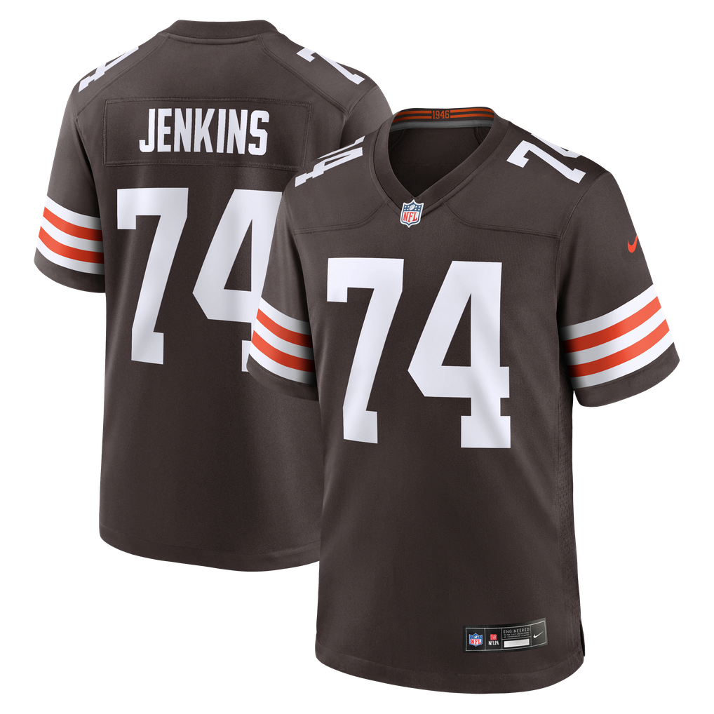 Men's Cleveland Browns Elgton Jenkins Brown Team Game Jersey