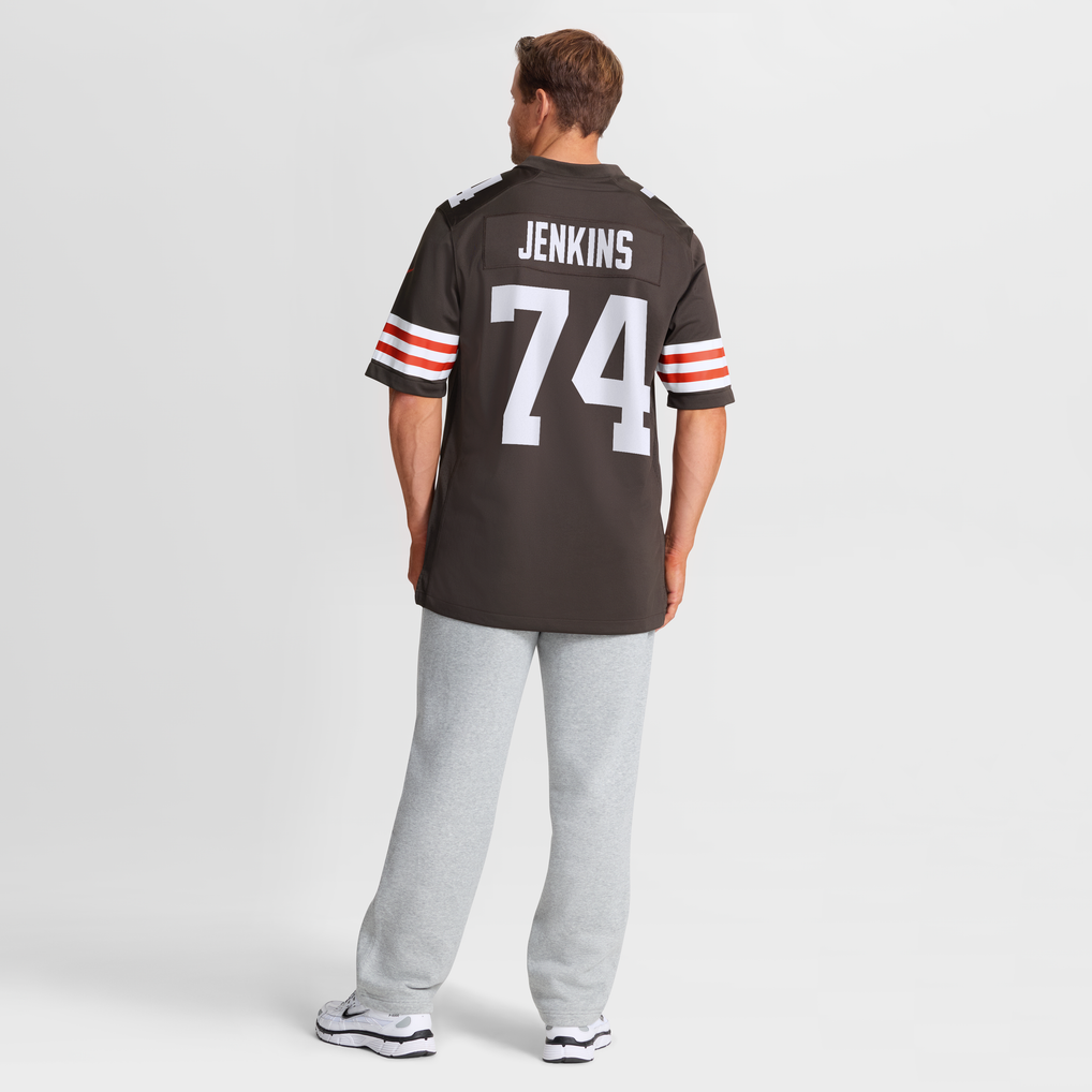 Men's Cleveland Browns Elgton Jenkins Brown Team Game Jersey