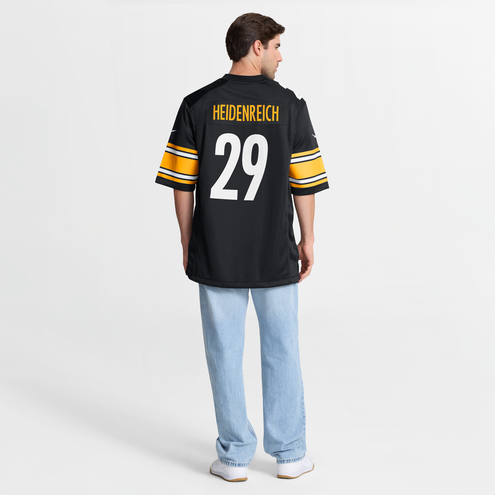Men's Pittsburgh Steelers Eli Heidenreich Black Team Game Jersey