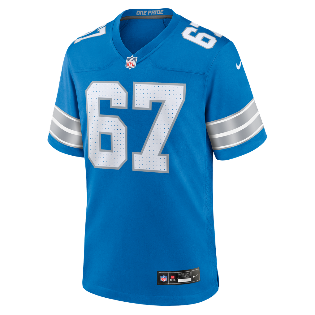 Men's Detroit Lions Elijah Klein Blue Team Game Jersey
