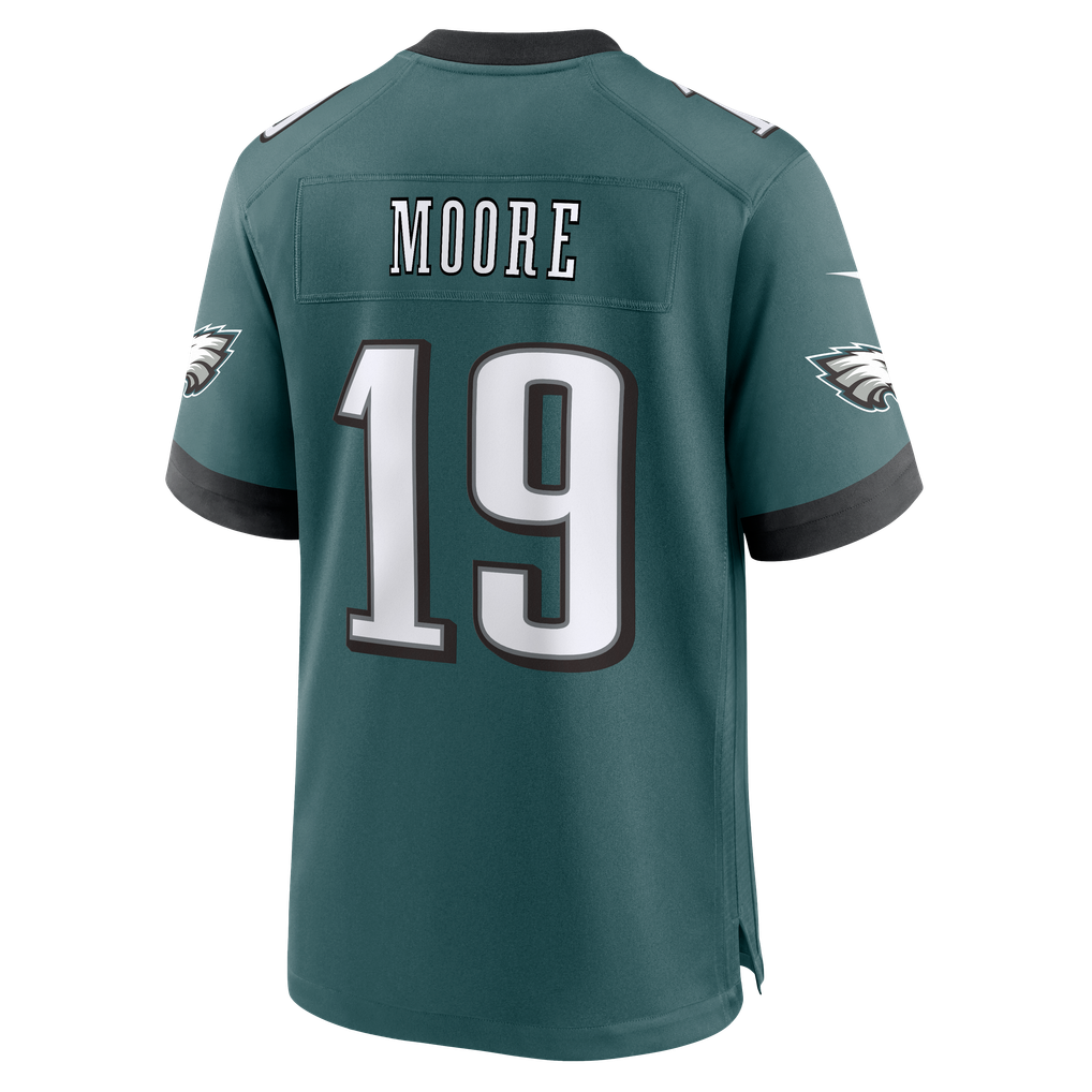 Men's Philadelphia Eagles Elijah Moore Midnight Green Team Game Jersey