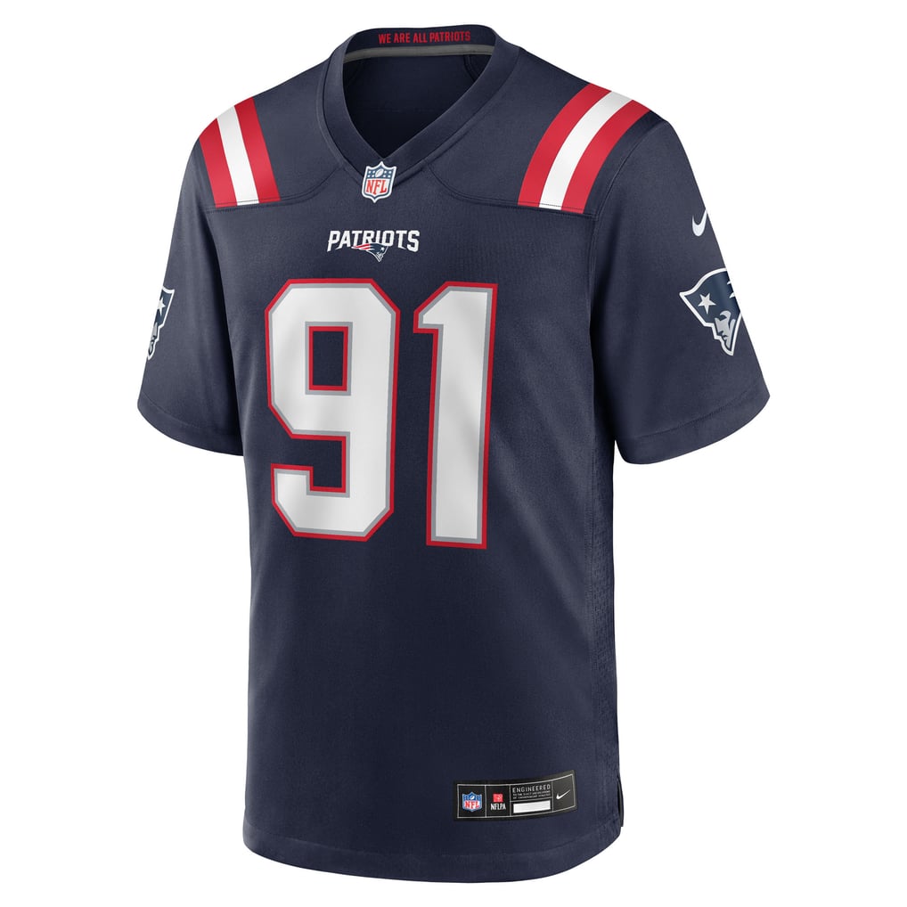 Men's New England Patriots Elijah Ponder Navy Team Game Jersey