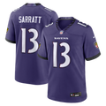 Men's Baltimore Ravens Elijah Sarratt Purple Team Game Jersey