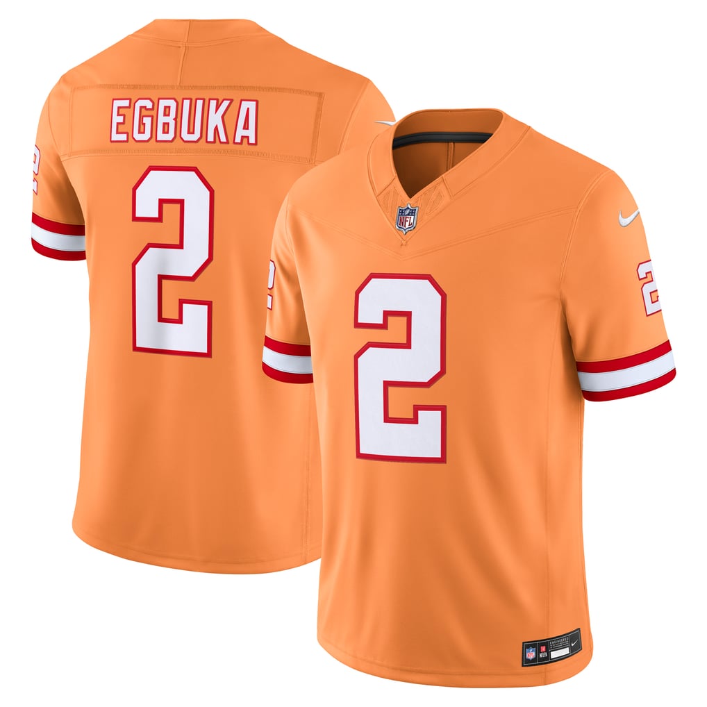 Men's Tampa Bay Buccaneers Emeka Egbuka Creamsicle Alternate Vapor F.U.S.E. Stitched Limited Jersey