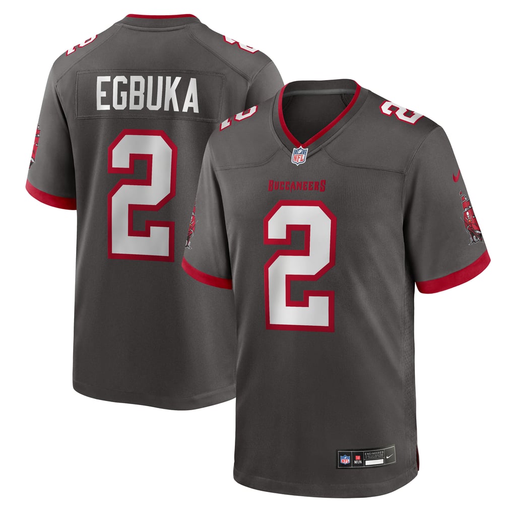 Men's Tampa Bay Buccaneers Emeka Egbuka Pewter Alternate Game Player Jersey