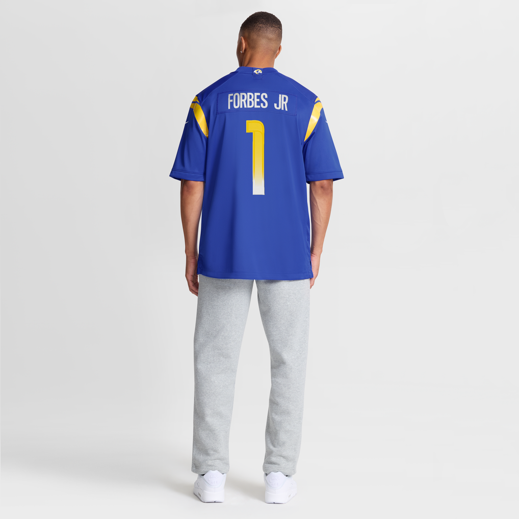 Men's Los Angeles Rams Emmanuel Forbes Jr. Royal Team Game Jersey