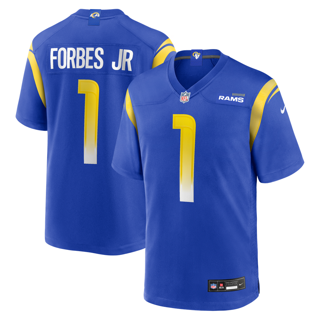 Men's Los Angeles Rams Emmanuel Forbes Jr. Royal Team Game Jersey