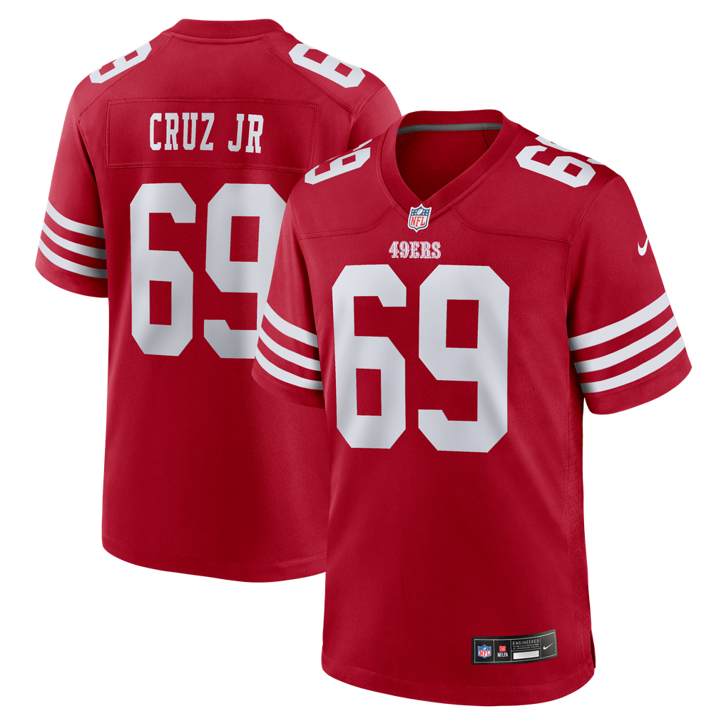 Men's San Francisco 49ers Enrique Cruz Jr. Scarlet Team Game Jersey