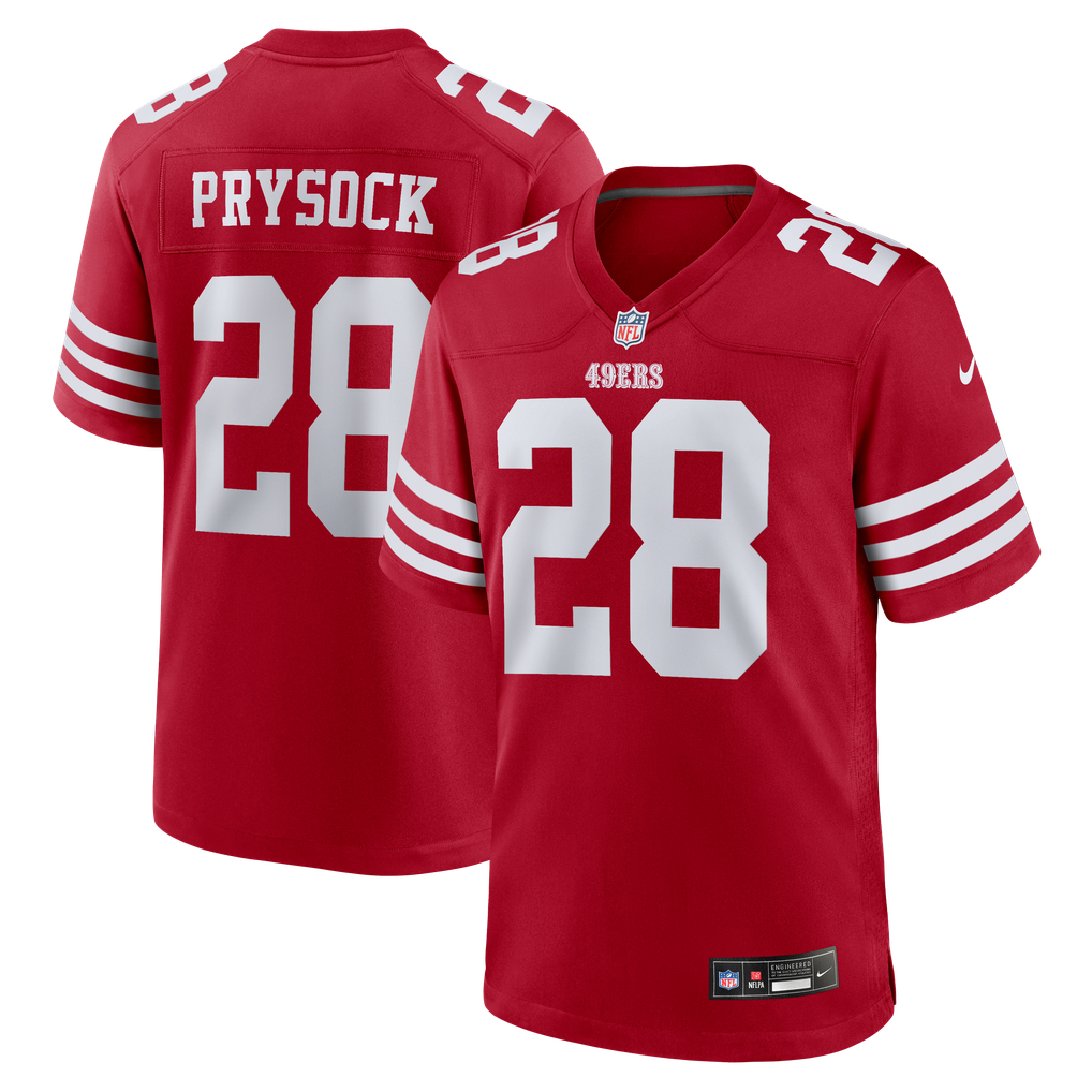 Men's San Francisco 49ers Ephesians Prysock Scarlet Team Game Jersey