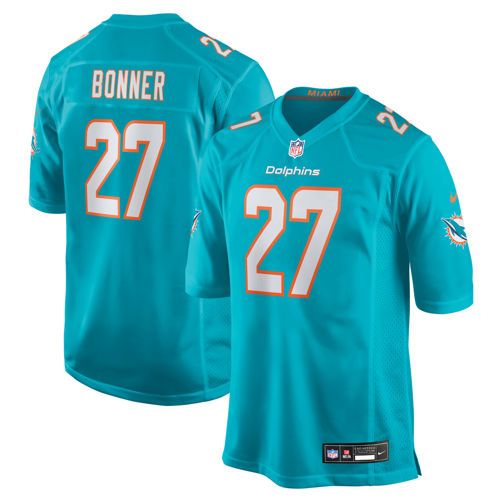 Men's Miami Dolphins Ethan Bonner Aqua Game Jersey