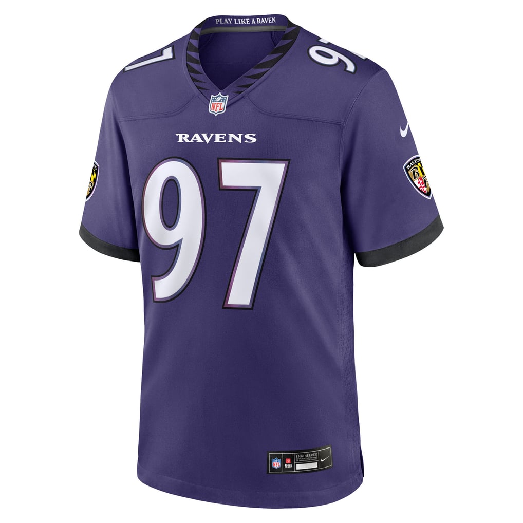 Men's Baltimore Ravens Ethan Burke Purple Team Game Jersey