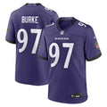 Men's Baltimore Ravens Ethan Burke Purple Team Game Jersey