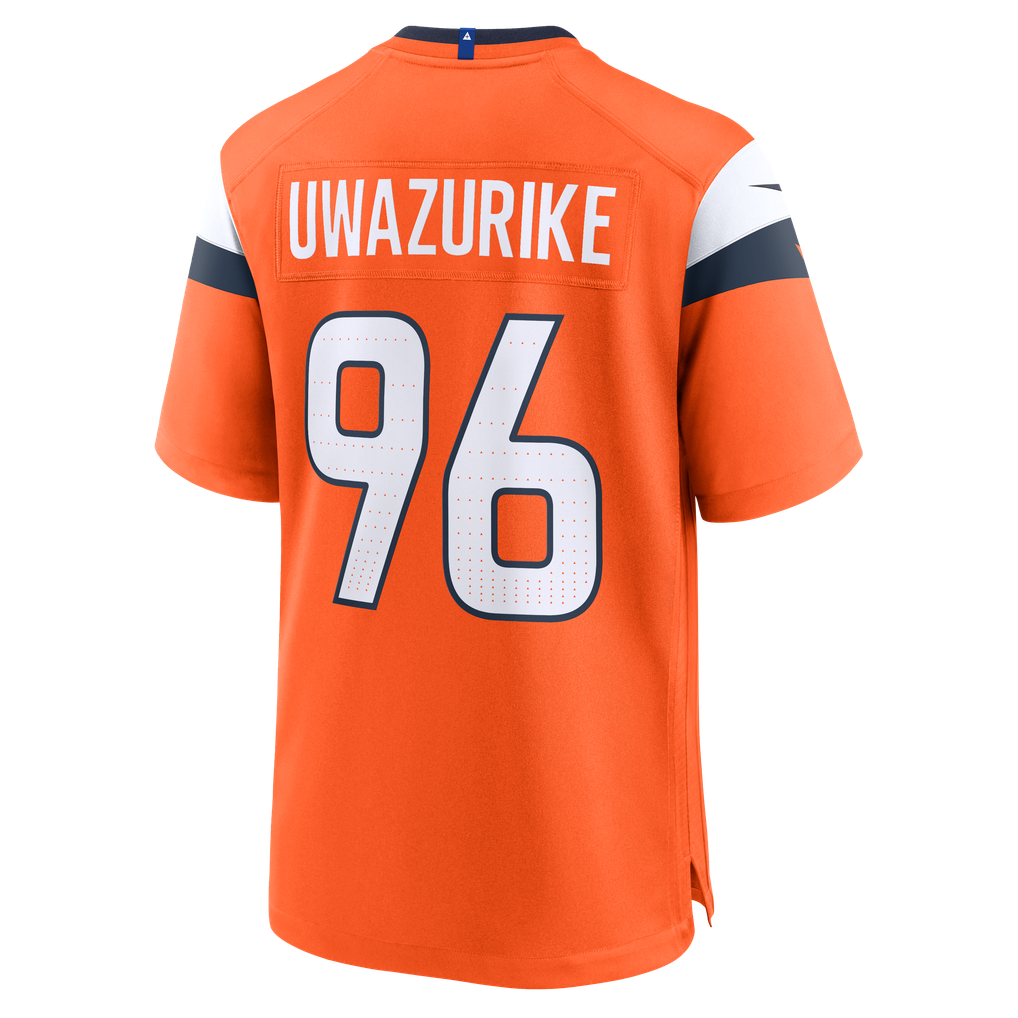 Men's Denver Broncos Eyioma Uwazurike Orange Team Game Jersey