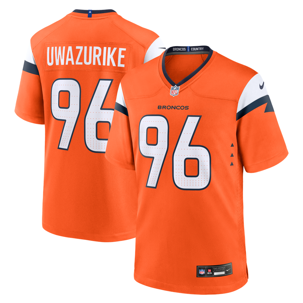 Men's Denver Broncos Eyioma Uwazurike Orange Team Game Jersey