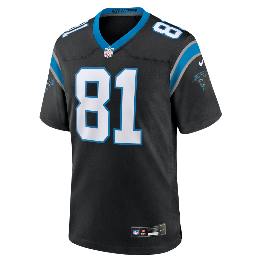 Men's Carolina Panthers Feleipe Franks Black Team Game Jersey