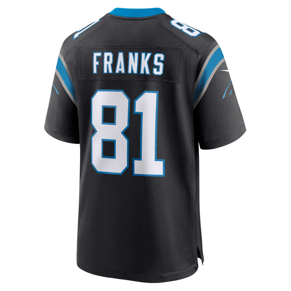 Men's Carolina Panthers Feleipe Franks Black Team Game Jersey