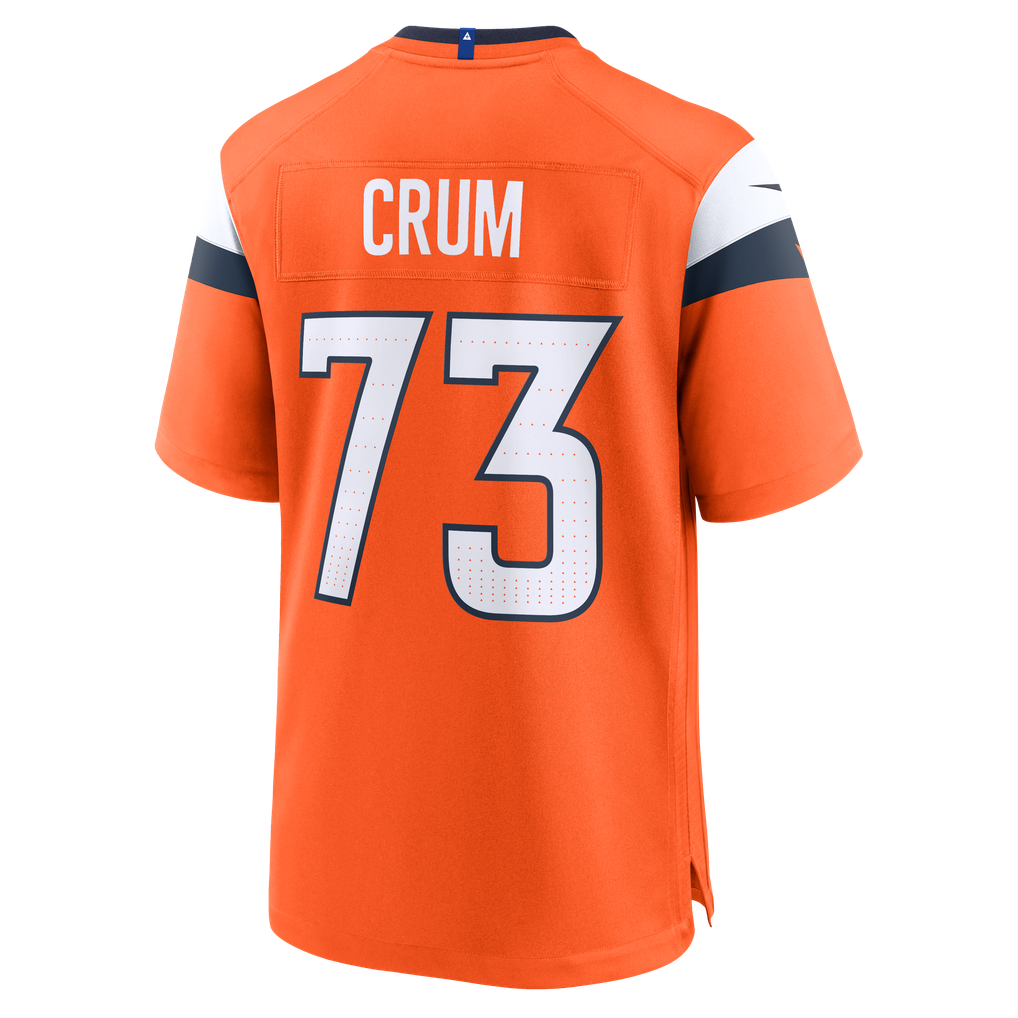 Men's Denver Broncos Frank Crum Orange Team Game Jersey