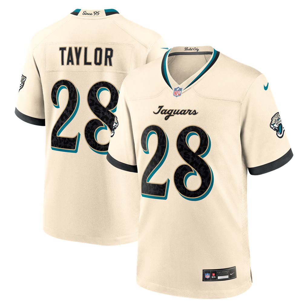 Men's Jacksonville Jaguars Fred Taylor Natural 2026 Rivalries Collection Game Jersey