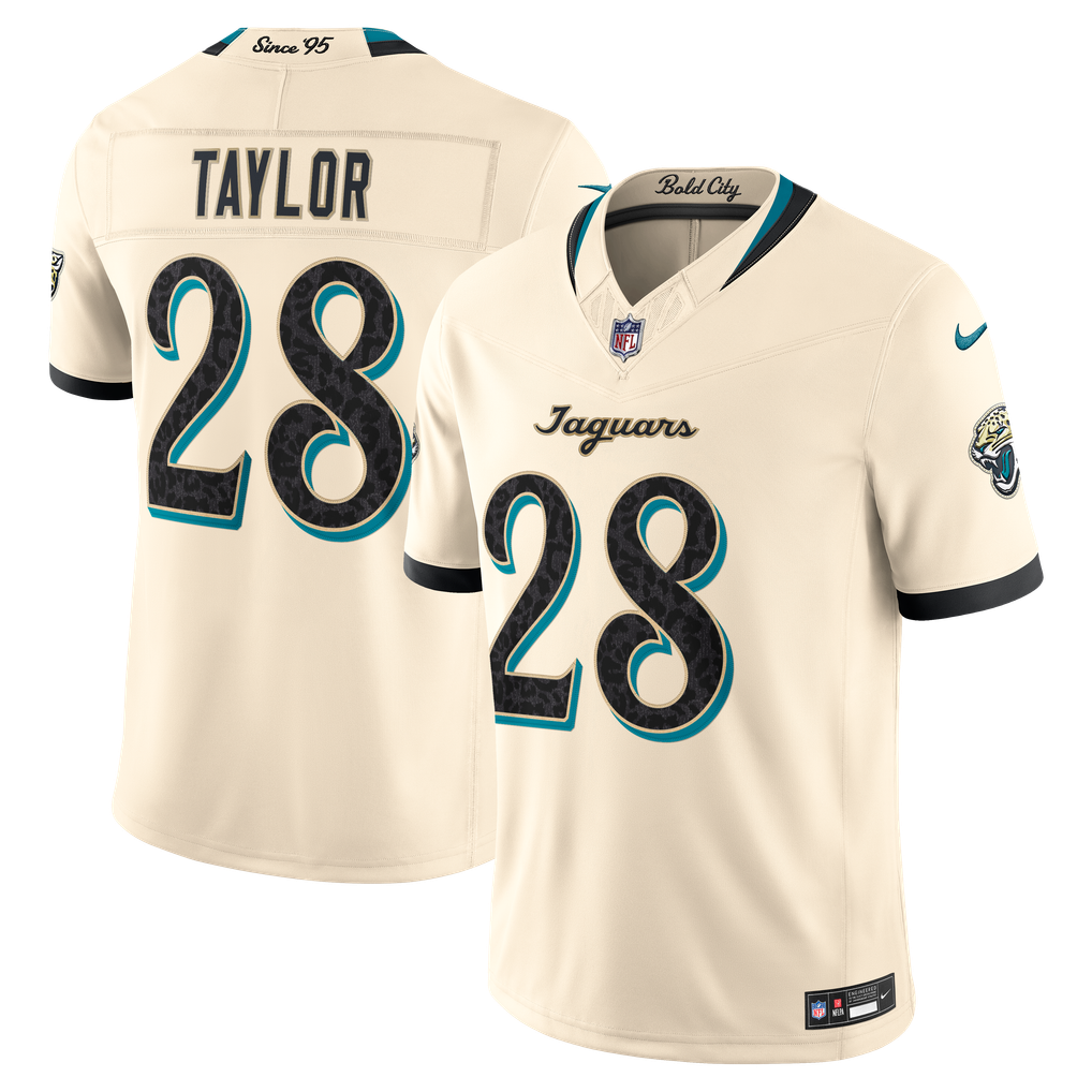 Men's Jacksonville Jaguars Fred Taylor Natural 2026 Rivalries Collection Stitched Limited Jersey