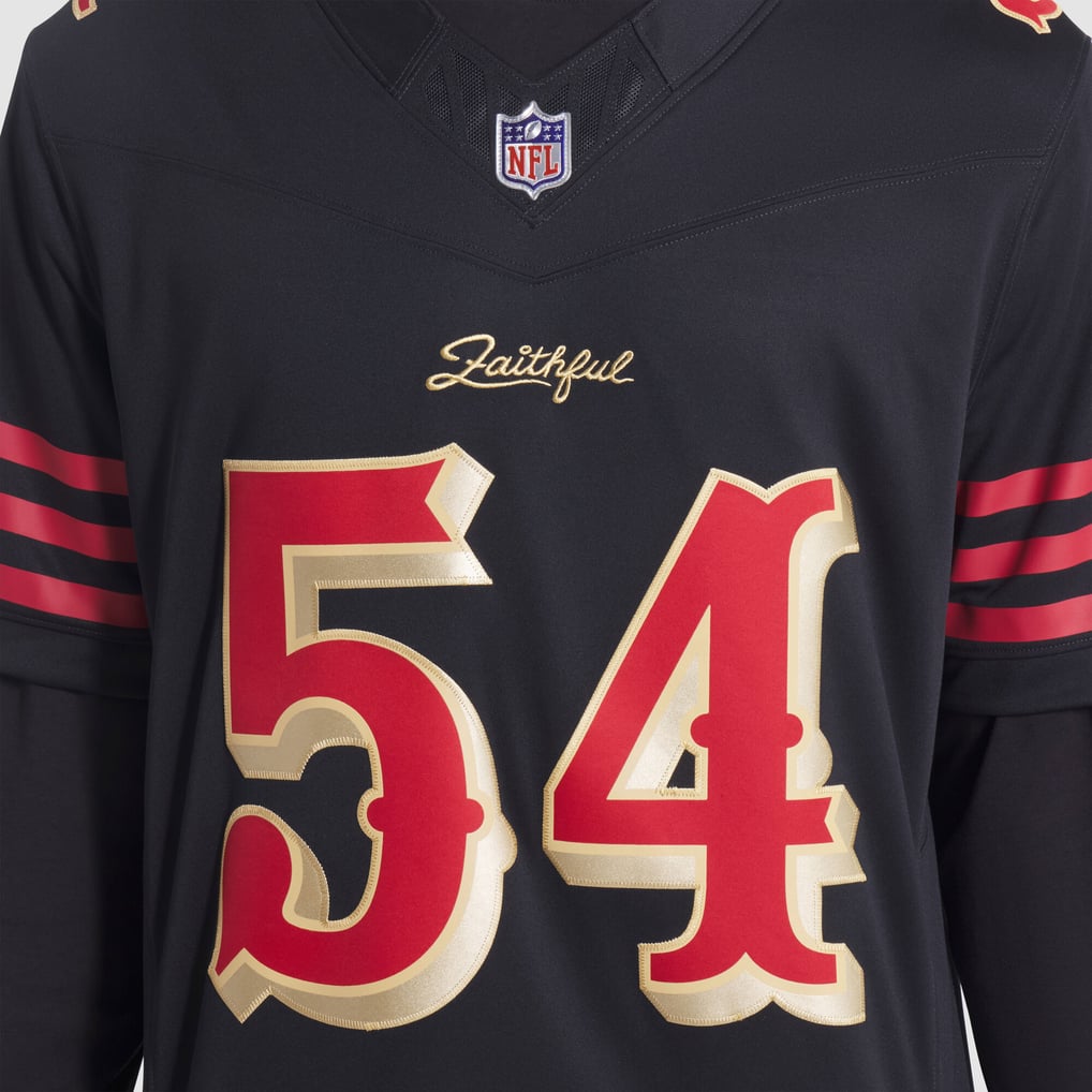 Men's San Francisco 49ers Fred Warner Black Rivalries Collection Stitched Limited Jersey