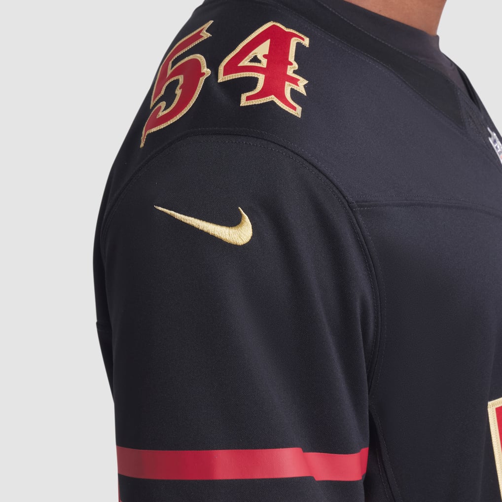 Men's San Francisco 49ers Fred Warner Black Rivalries Collection Stitched Limited Jersey