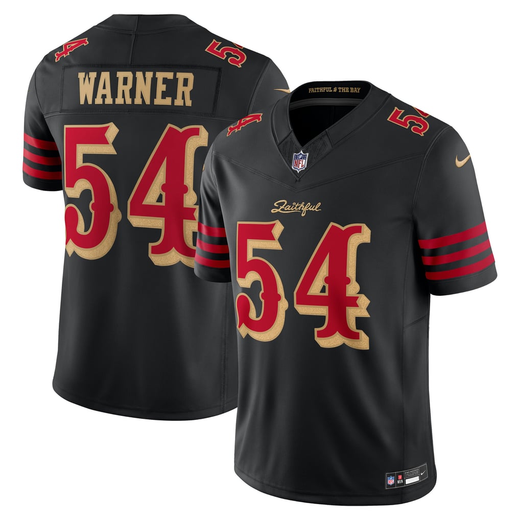 Men's San Francisco 49ers Fred Warner Black Rivalries Collection Stitched Limited Jersey