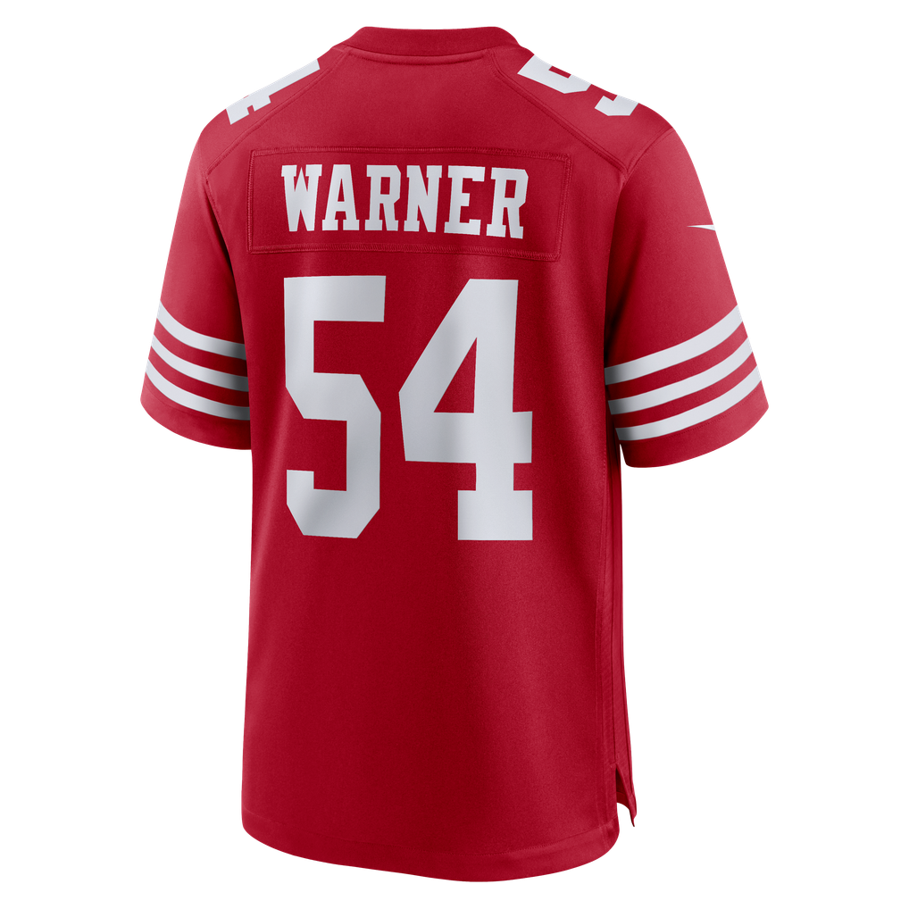 Men's San Francisco 49ers Fred Warner Scarlet 80th Anniversary Game Jersey
