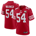 Men's San Francisco 49ers Fred Warner Scarlet 80th Anniversary Game Jersey