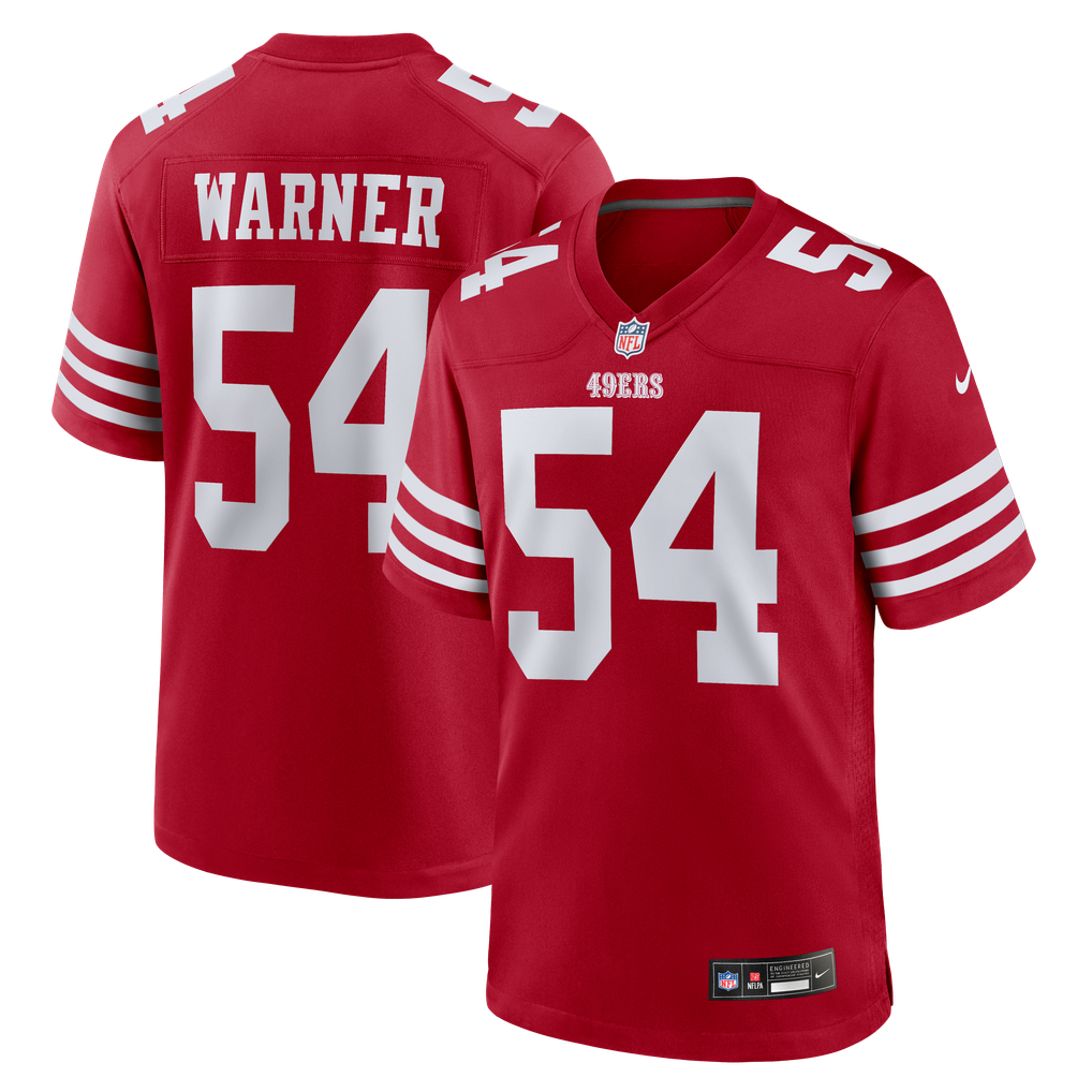 Men's San Francisco 49ers Fred Warner Scarlet Team Game Player Jersey