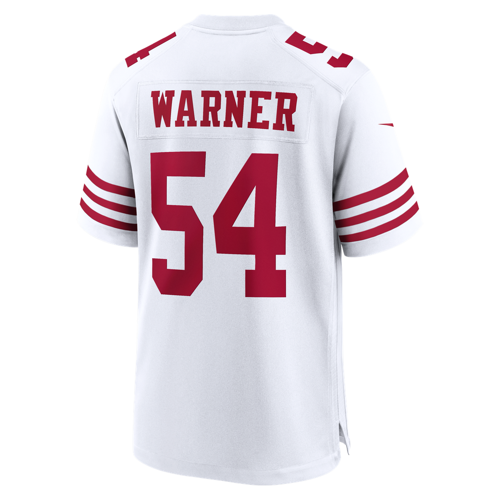 Men's San Francisco 49ers Fred Warner White 80th Anniversary Game Jersey