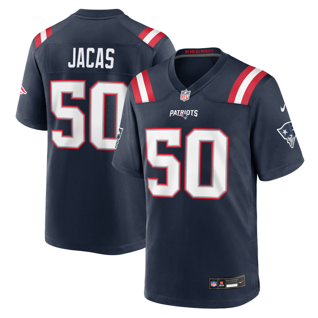Men's New England Patriots Gabe Jacas Navy Team Game Jersey