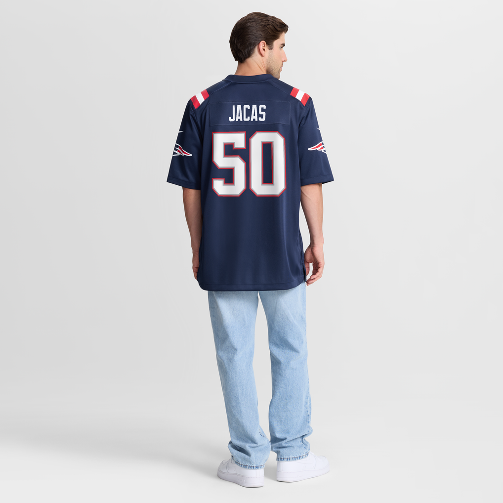 Men's New England Patriots Gabe Jacas Navy Team Game Jersey