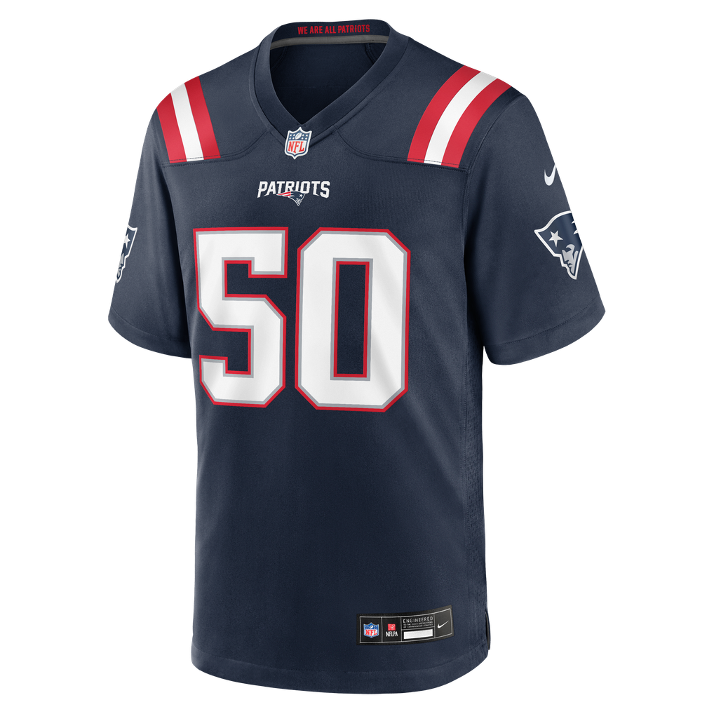 Men's New England Patriots Gabe Jacas Navy Team Game Jersey