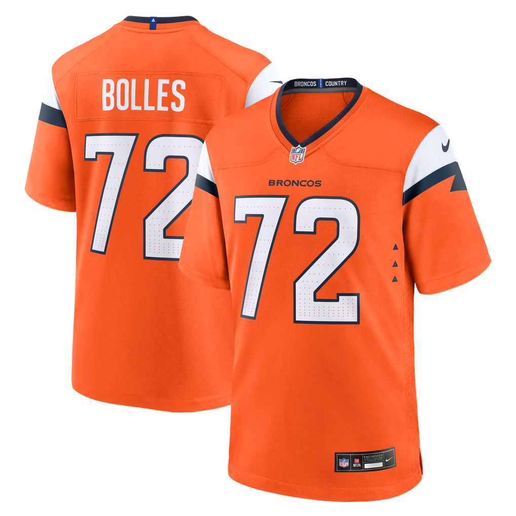 Men's Denver Broncos Garett Bolles Orange Team Game Jersey