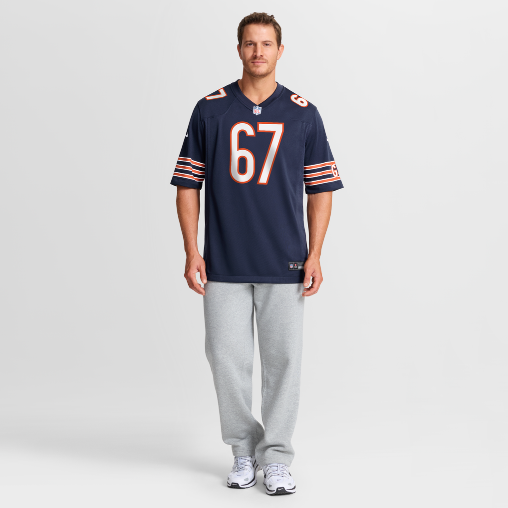 Men's Chicago Bears Garrett Bradbury Navy Team Game Jersey