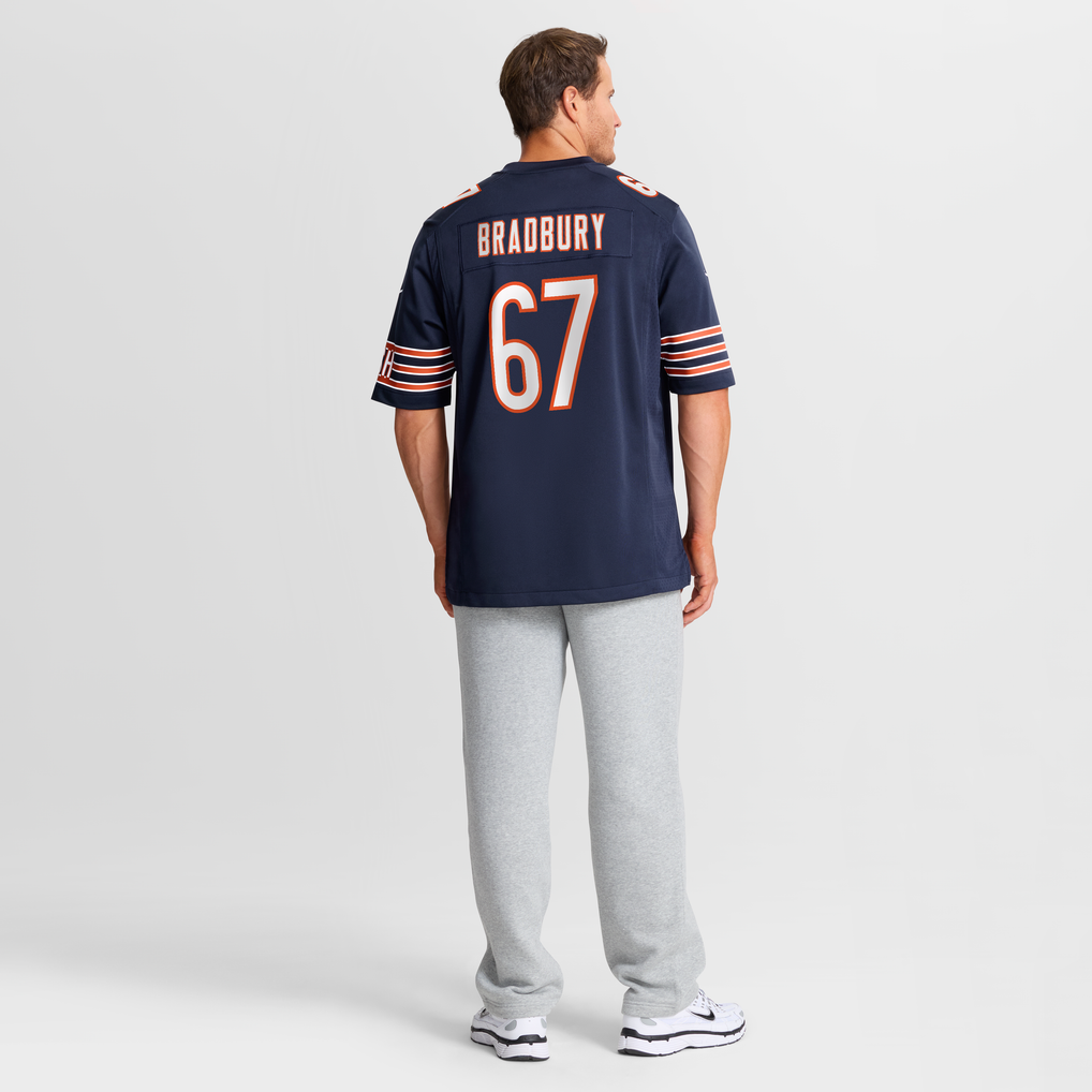 Men's Chicago Bears Garrett Bradbury Navy Team Game Jersey