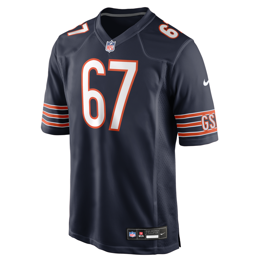 Men's Chicago Bears Garrett Bradbury Navy Team Game Jersey