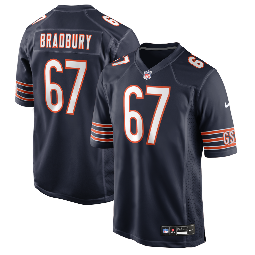 Men's Chicago Bears Garrett Bradbury Navy Team Game Jersey