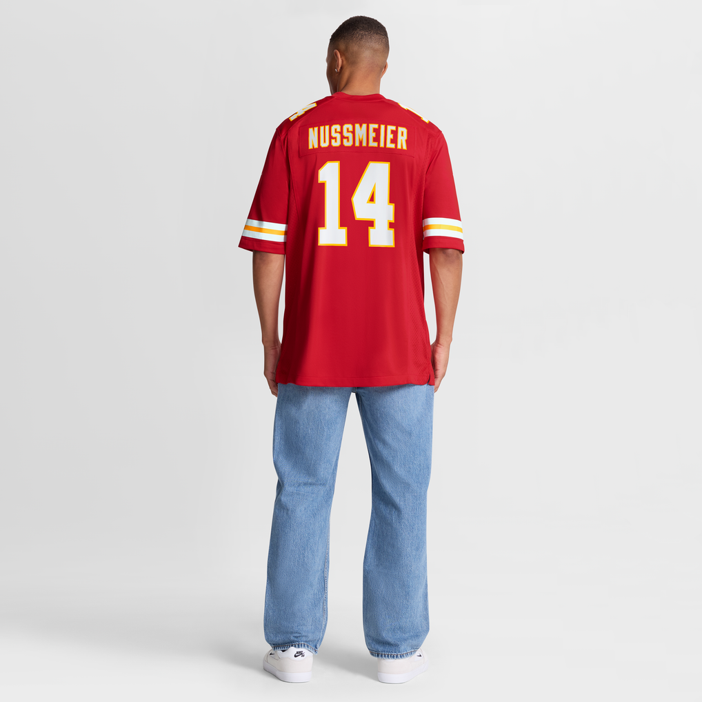 Men's Kansas City Chiefs Garrett Nussmeier Red Game Jersey