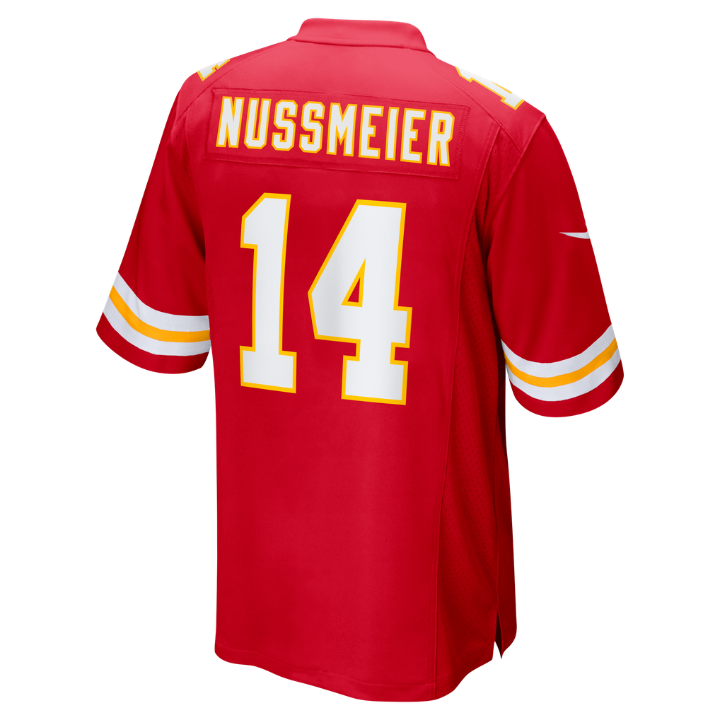 Men's Kansas City Chiefs Garrett Nussmeier Red Game Jersey