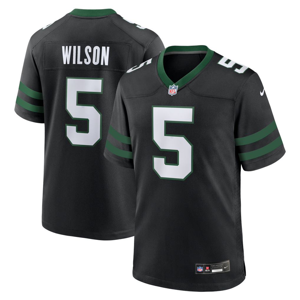 Men's New York Jets Garrett Wilson Legacy Black Alternate Game Jersey