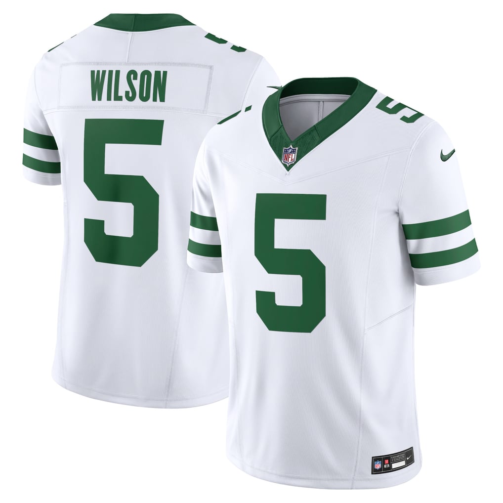 Men's New York Jets Garrett Wilson Legacy White Vapor F.U.S.E. Limited Jersey