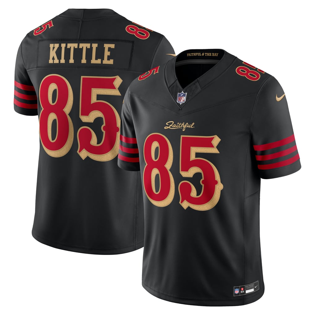 Men's San Francisco 49ers George Kittle Black Rivalries Collection Stitched Limited Jersey