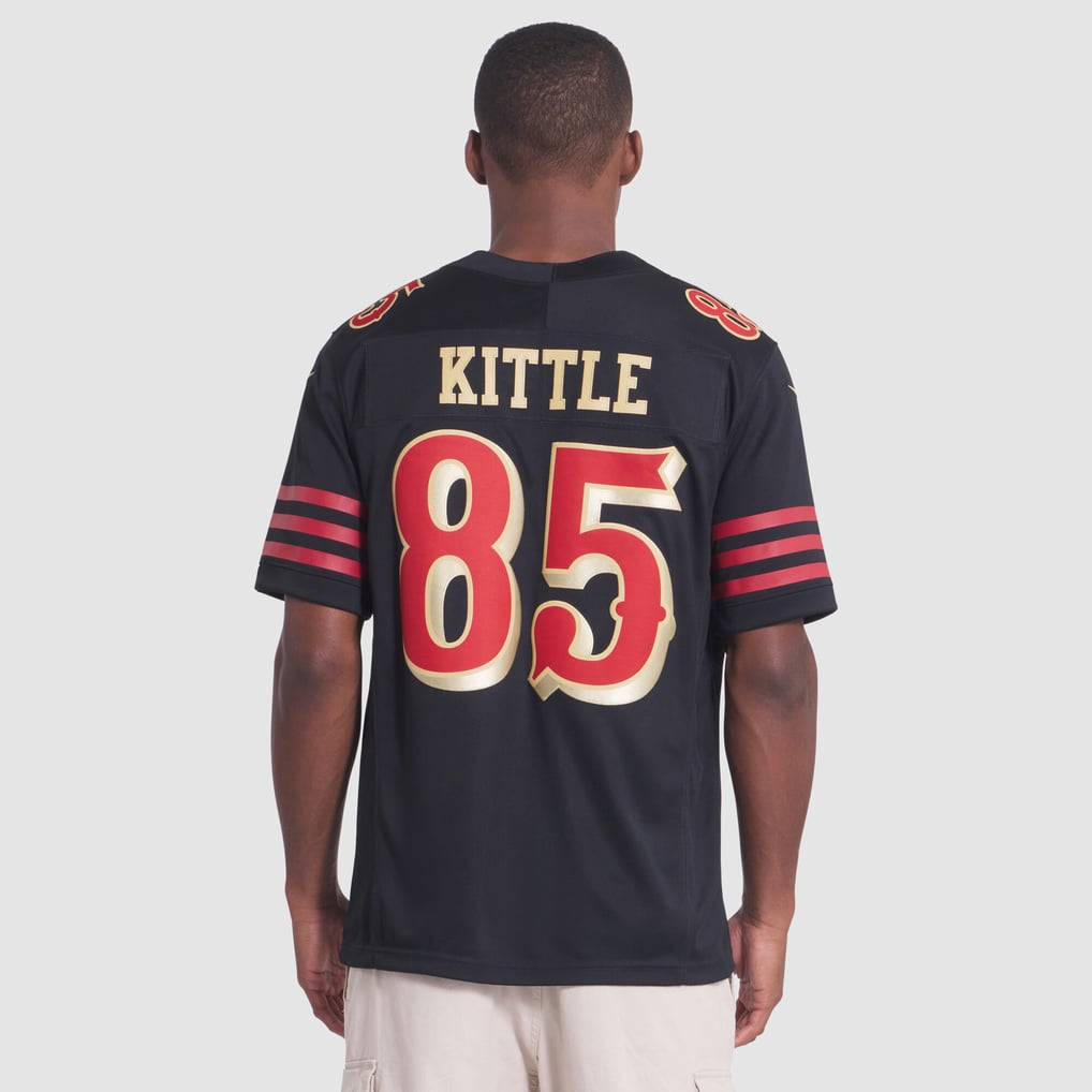 Men's San Francisco 49ers George Kittle Black Rivalries Collection Stitched Limited Jersey