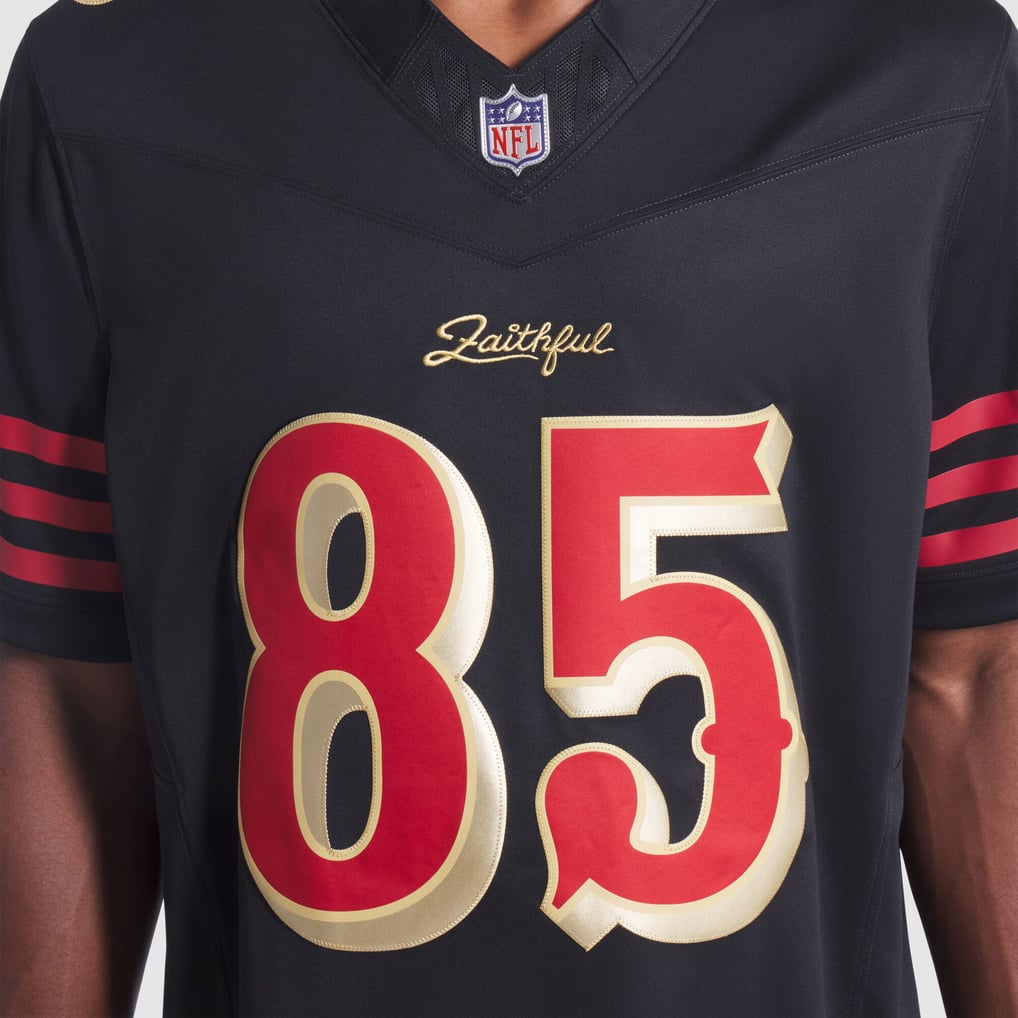 Men's San Francisco 49ers George Kittle Black Rivalries Collection Stitched Limited Jersey