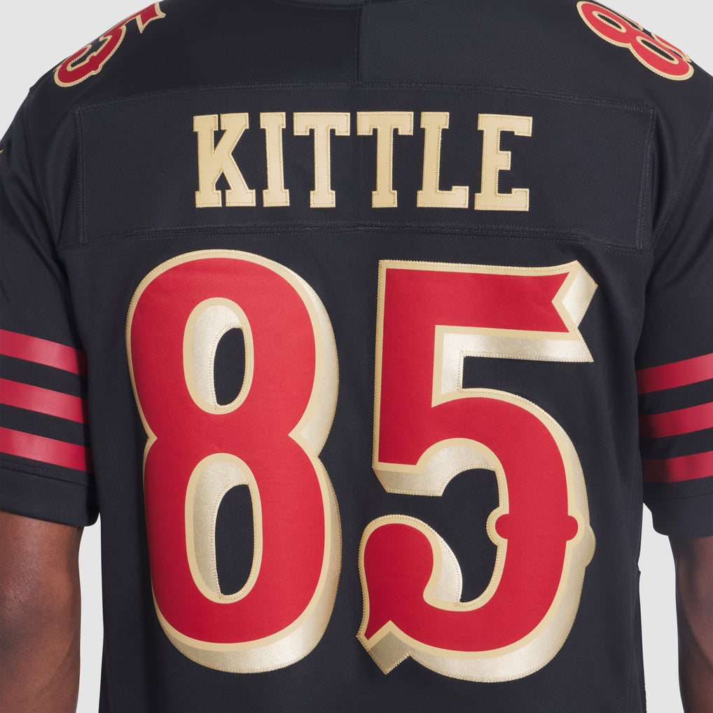 Men's San Francisco 49ers George Kittle Black Rivalries Collection Stitched Limited Jersey